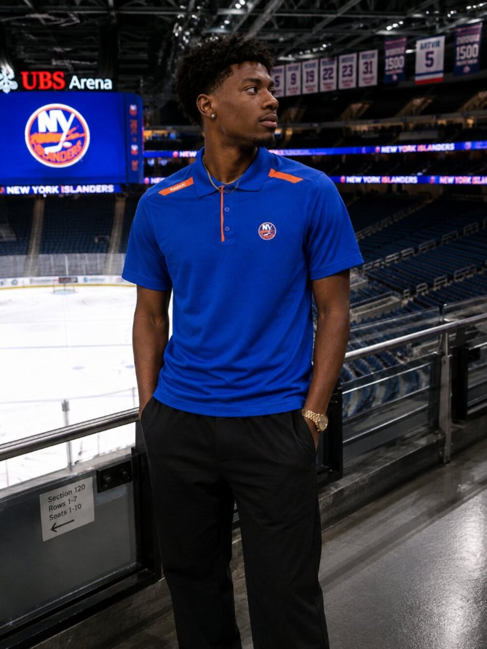Reebok Center Ice New York Islanders PlayDry Polo Shirt Mens 2XL Blue NHL